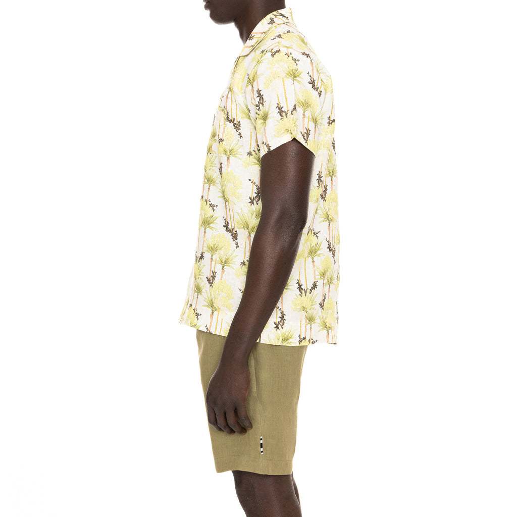 LINEN SHORT SLEEVE SHIRT WITH JUNGLE PRINT