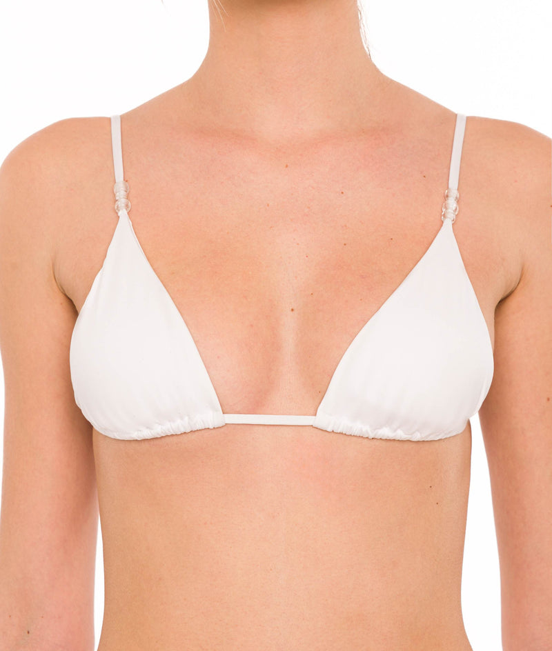WHITE CIPRO TRIANGLE BIKINI TOP