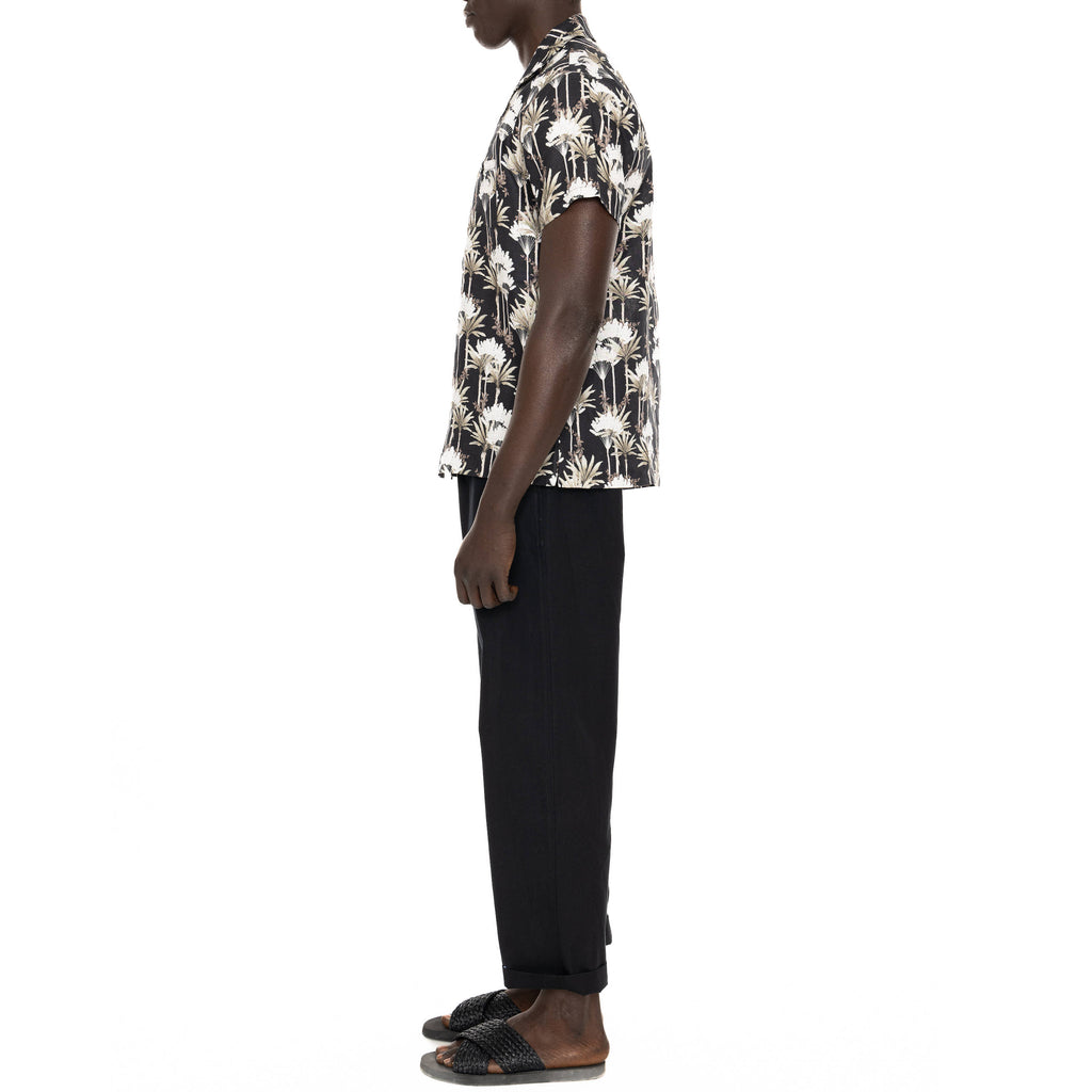 LINEN SHORT SLEEVE SHIRT WITH JUNGLE PRINT
