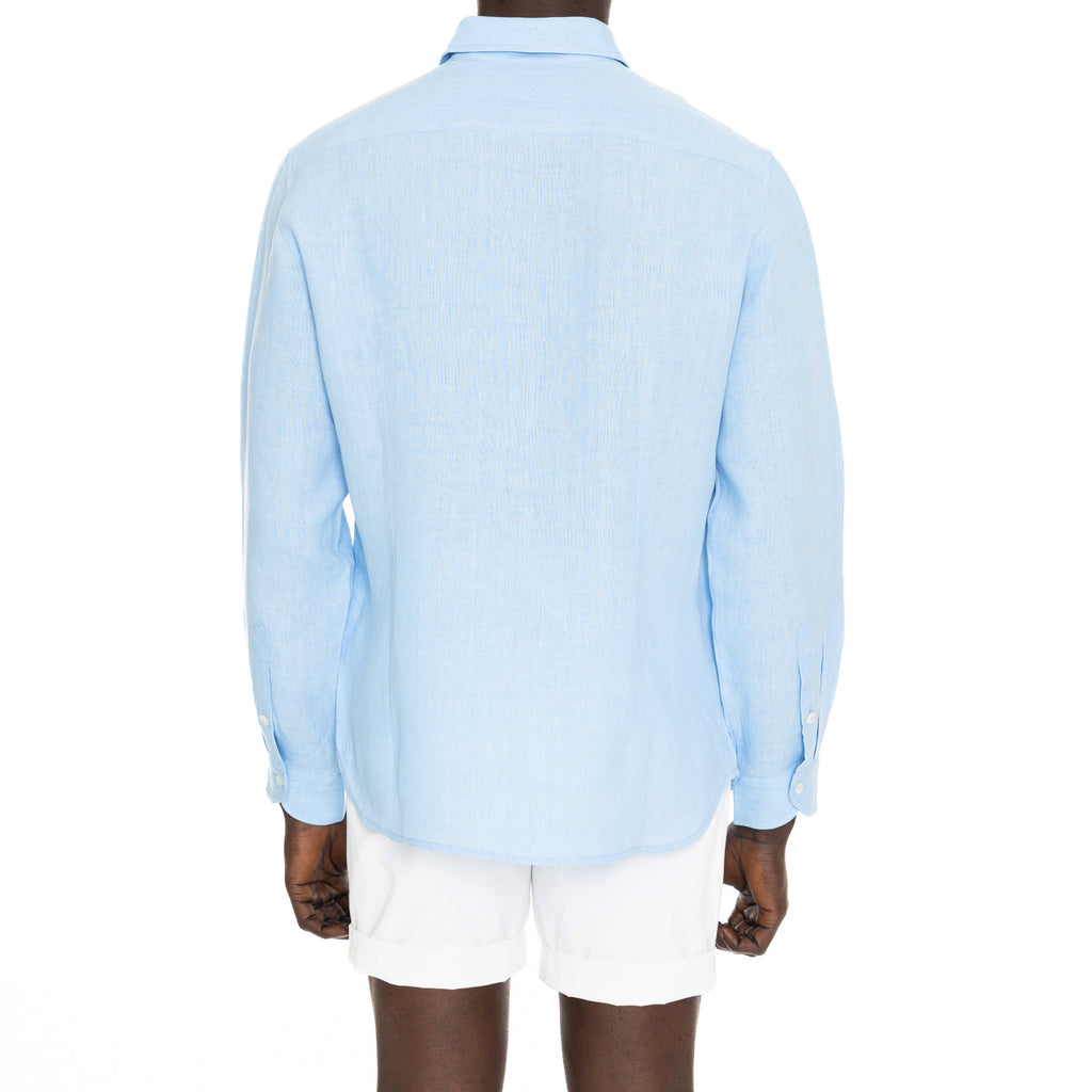 LIGHT BLUE LINEN LONG SLEEVE SHIRT