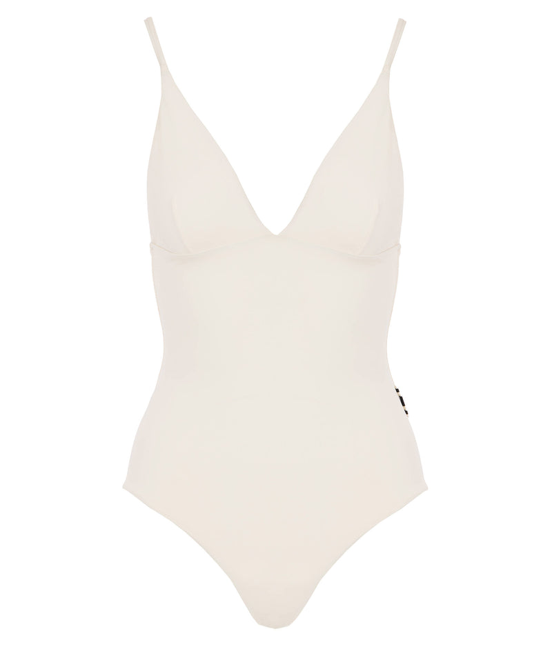 IVORY ITACA SWIMSUIT WITH V FRONT AND HIGH BACK