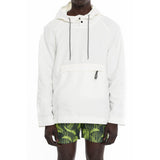NYLON AND MESH ZIPPERED WINDBREAKER WITH HOOD