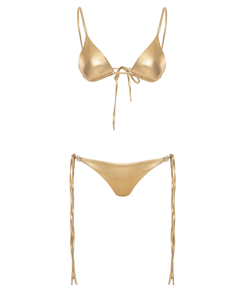 GOLD CIPRO BIKINI SET LAMINATED