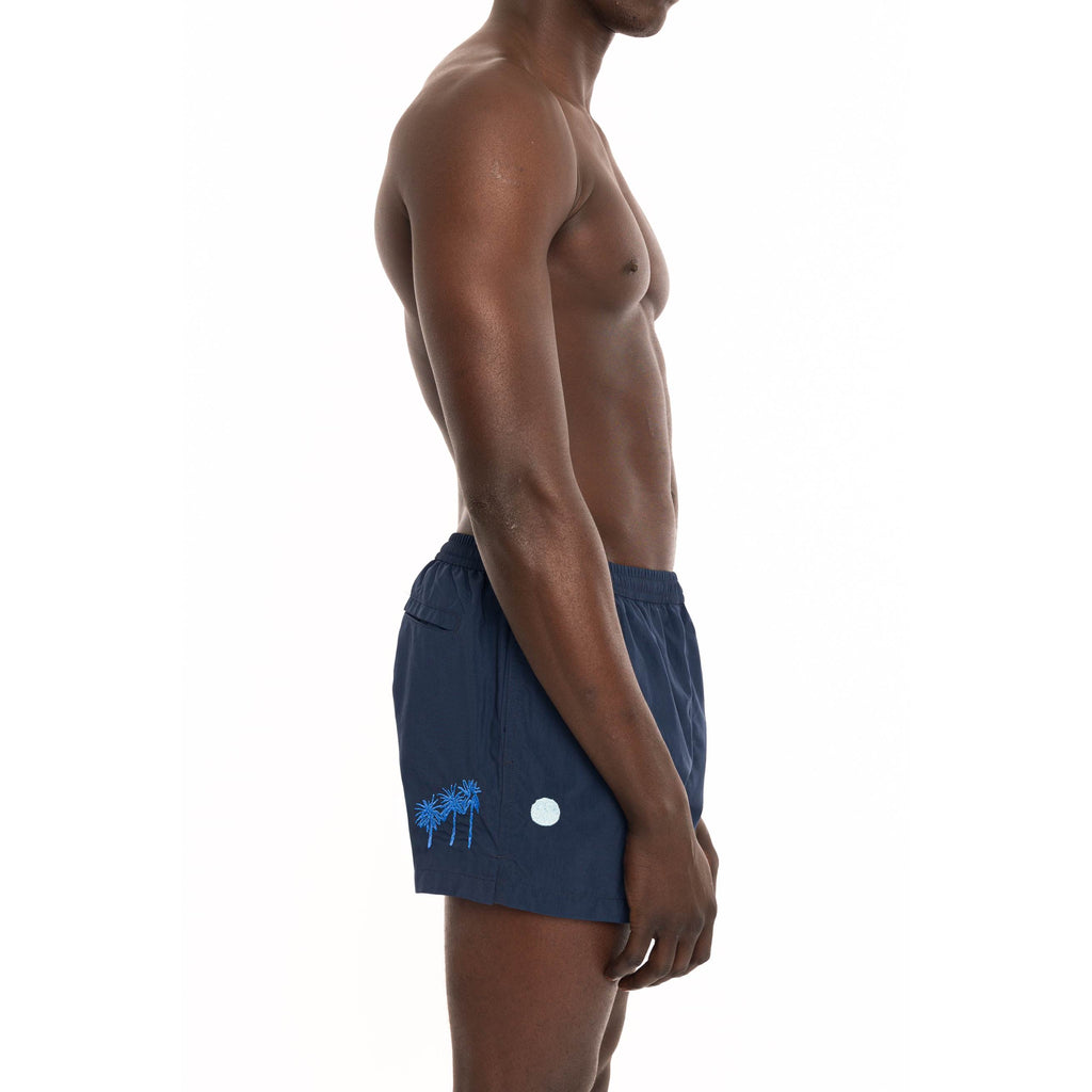 ELASTICATED BOXER WITH PALM TREE EMBROIDERY