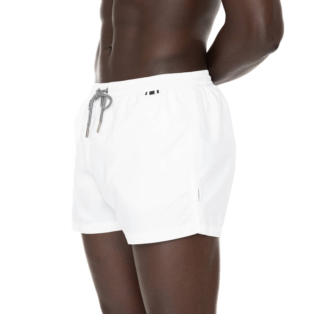 WHITE ELASTICATED SHORT BOXER