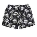 BLACK ELASTICATED MID-LENGTH SWIM BOXER