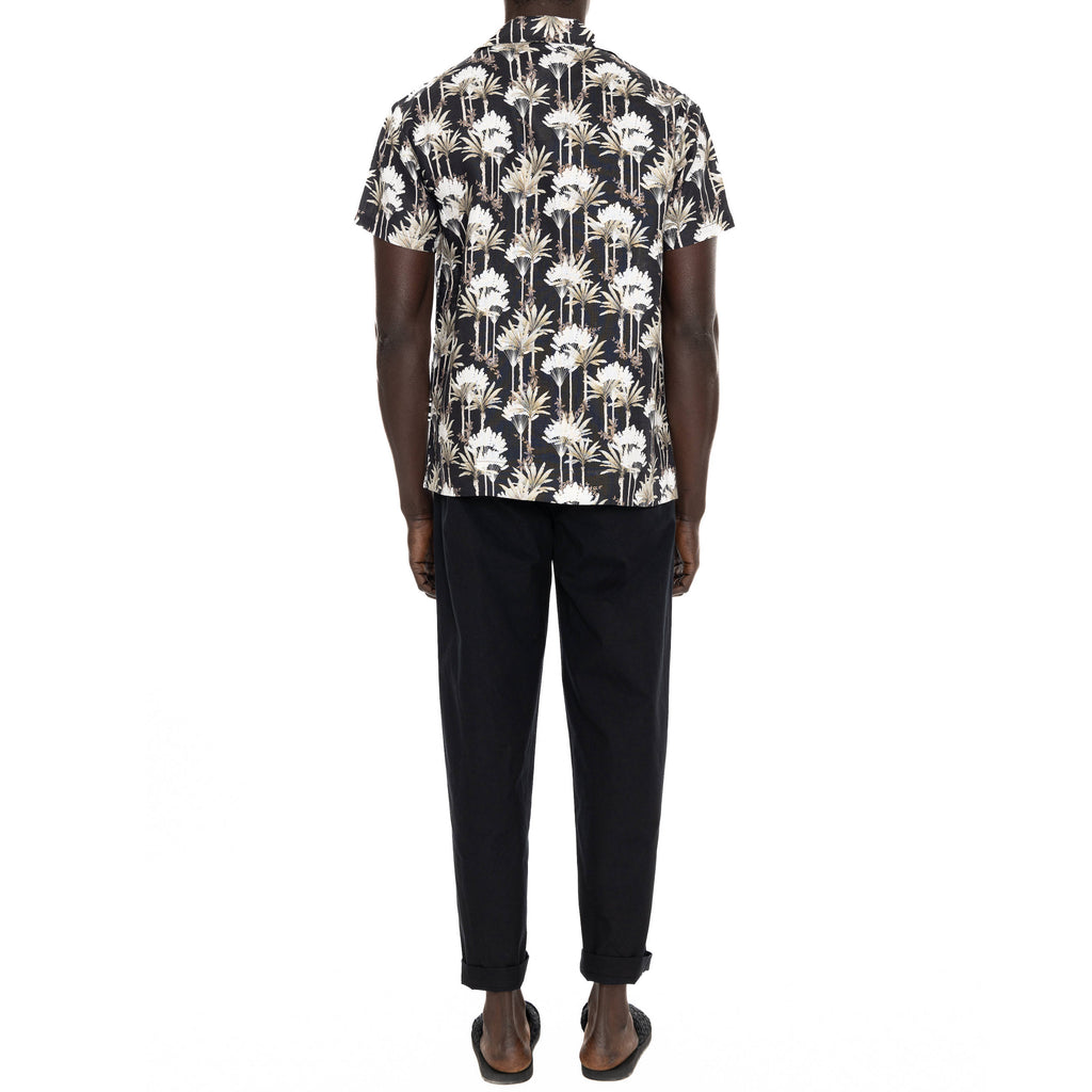 LINEN SHORT SLEEVE SHIRT WITH JUNGLE PRINT