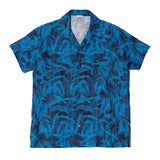 LINEN SHORT SLEEVE SHIRT WITH PALM PRINT