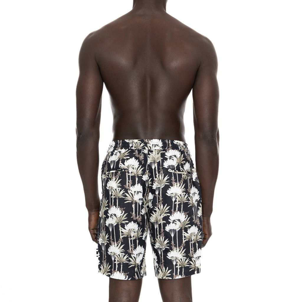 LINEN SHORT WITH DRAWSTRING WITH JUNGLE PRINT