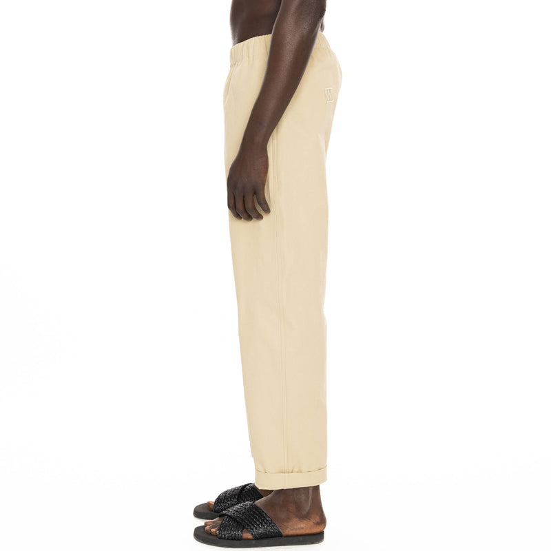 ELASTICATED COTTON TWILL TROUSER