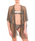 IRON SHORT KIMONO WITH ALL OVER CRYSTALS