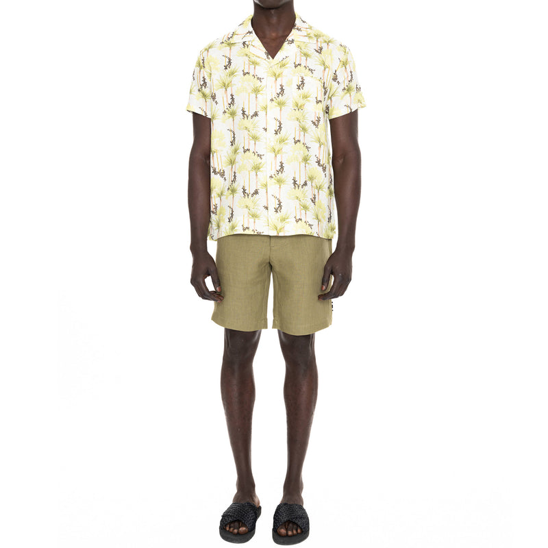 LINEN SHORT SLEEVE SHIRT WITH JUNGLE PRINT