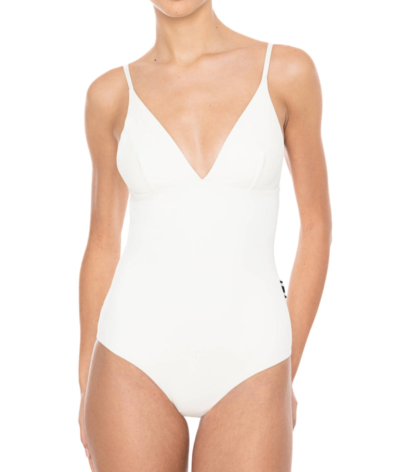 IVORY ITACA SWIMSUIT WITH V FRONT AND HIGH BACK