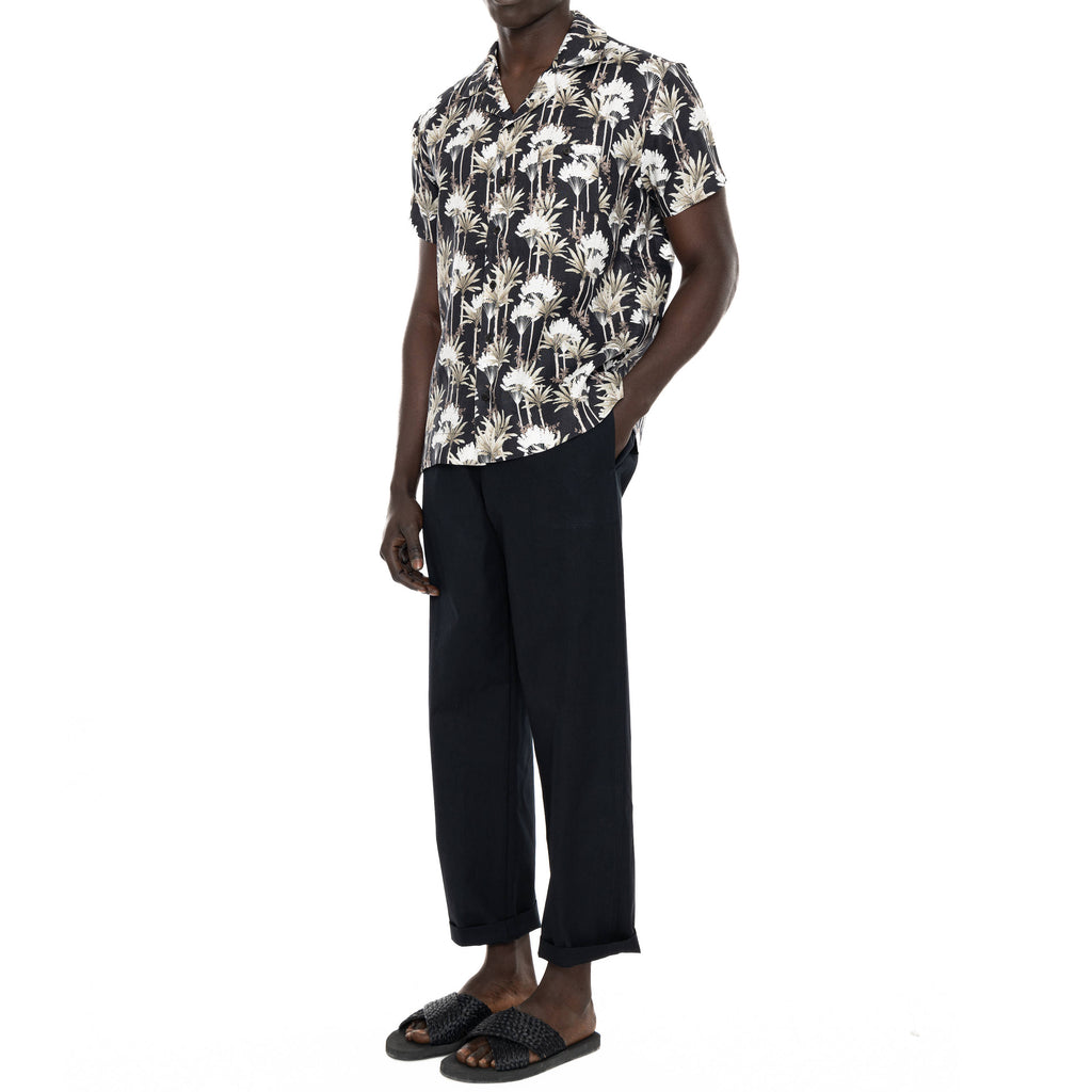 ELASTICATED COTTON TWILL TROUSER