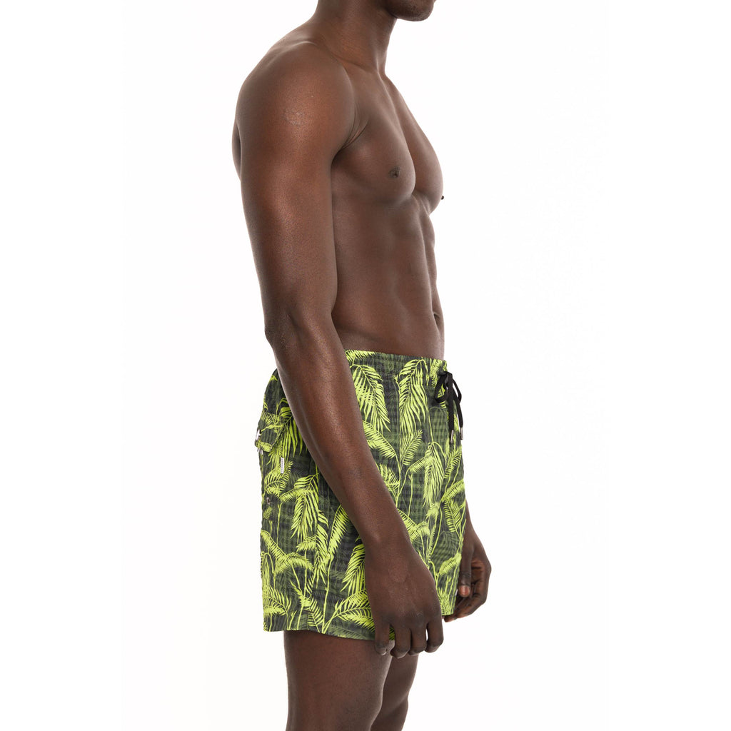 LEMON ELASTICATED MID-LENGTH SWIM BOXER