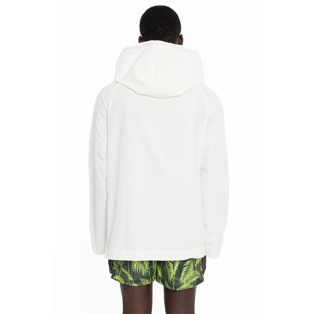 NYLON AND MESH ZIPPERED WINDBREAKER WITH HOOD