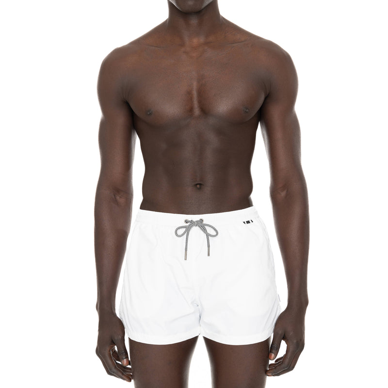 WHITE ELASTICATED SHORT BOXER