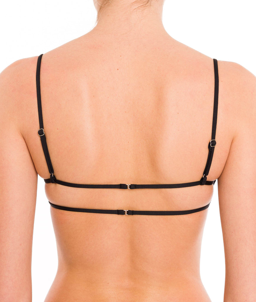 BLACK CRETA TOP WITH MULTI-STRAP
