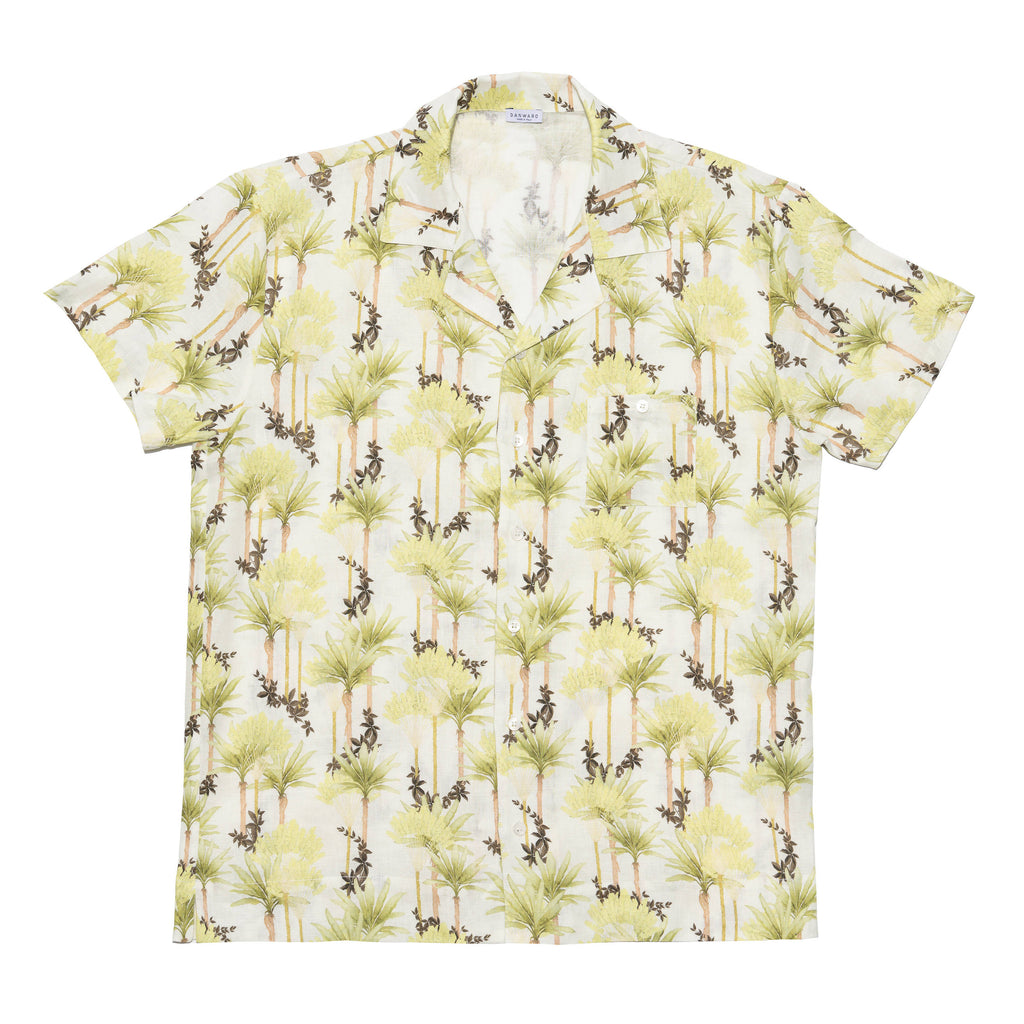 LINEN SHORT SLEEVE SHIRT WITH JUNGLE PRINT