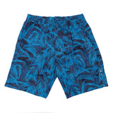 LINEN SHORT WITH DRAWSTRING WITH PALM PRINT