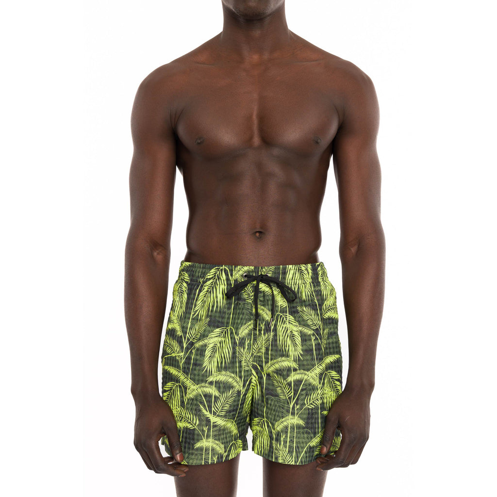 LEMON ELASTICATED MID-LENGTH SWIM BOXER