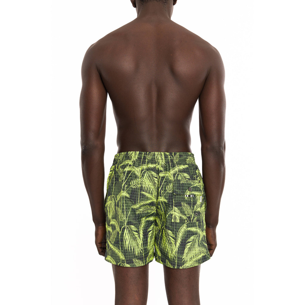 LEMON ELASTICATED MID-LENGTH SWIM BOXER