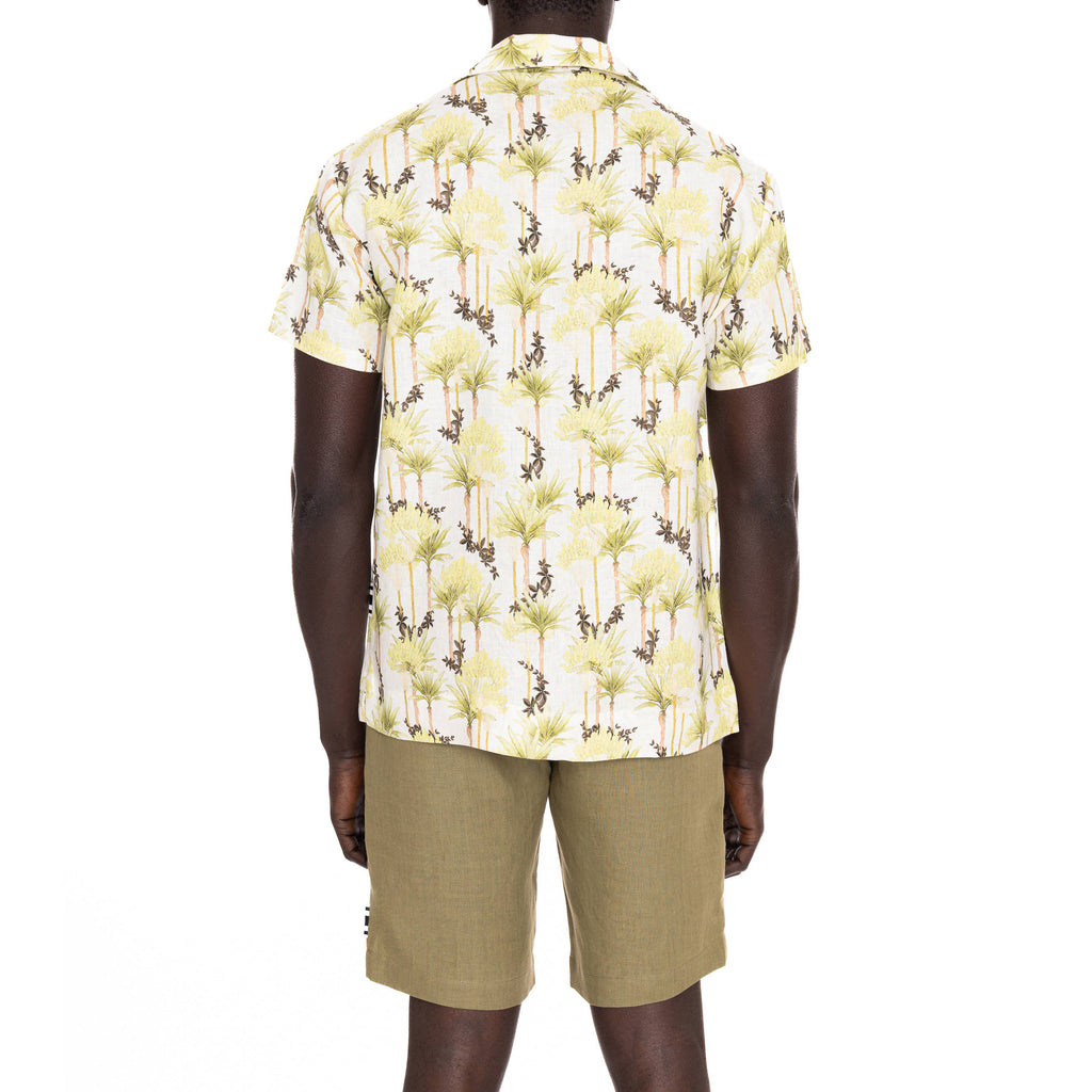 LINEN SHORT SLEEVE SHIRT WITH JUNGLE PRINT