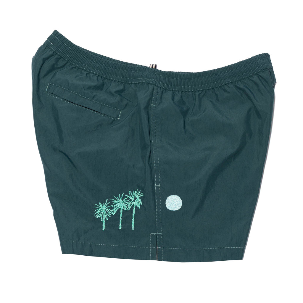 ELASTICATED BOXER WITH PALM TREE EMBROIDERY