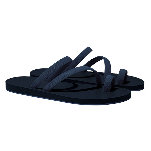 NAVY FLIP-FLOP WITH ASYMMETRIC CAGED UPPER - DanWard display picture 1