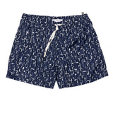 NAVY ELASTICATED MID-LENGTH SWIM BOXER