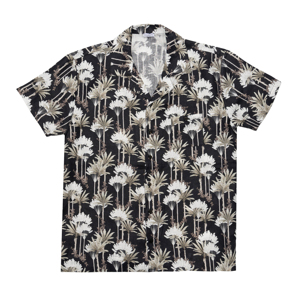 LINEN SHORT SLEEVE SHIRT WITH JUNGLE PRINT