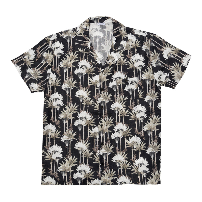 LINEN SHORT SLEEVE SHIRT WITH JUNGLE PRINT