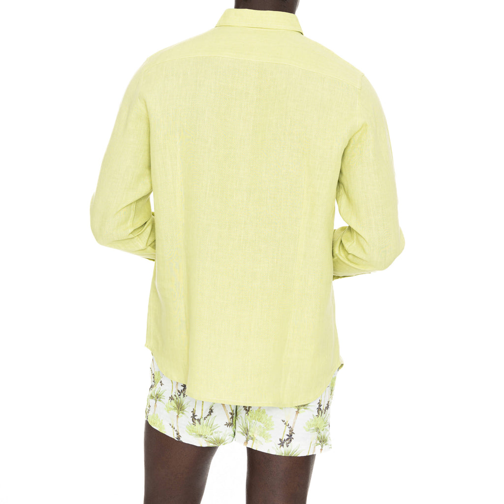 PISTACCHIO LINEN LONG SLEEVE SHIRT