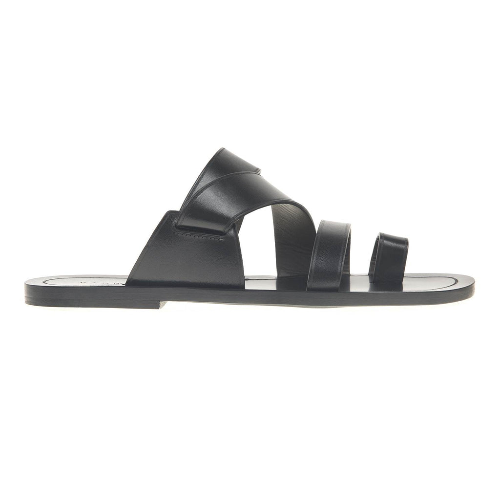 MULTI STRAP LEATHER SLIDE