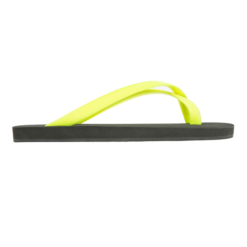 BICOLORED CROSS TOE FLIP-FLOP, BLACK WITH LEMON