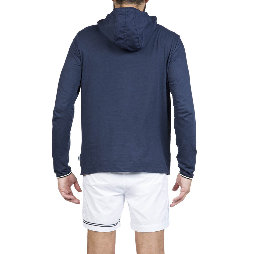 JERSEY LONG-SLEEVED T-SHIRT WITH POPLIN HOOD