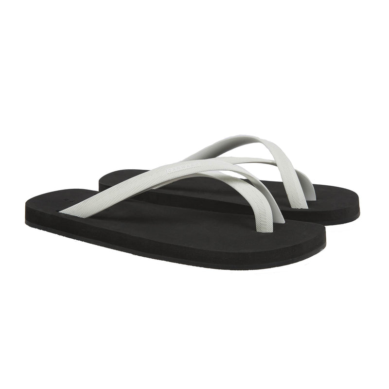 BICOLORED CROSS TOE FLIP-FLOP, BLACK WITH WHITE
