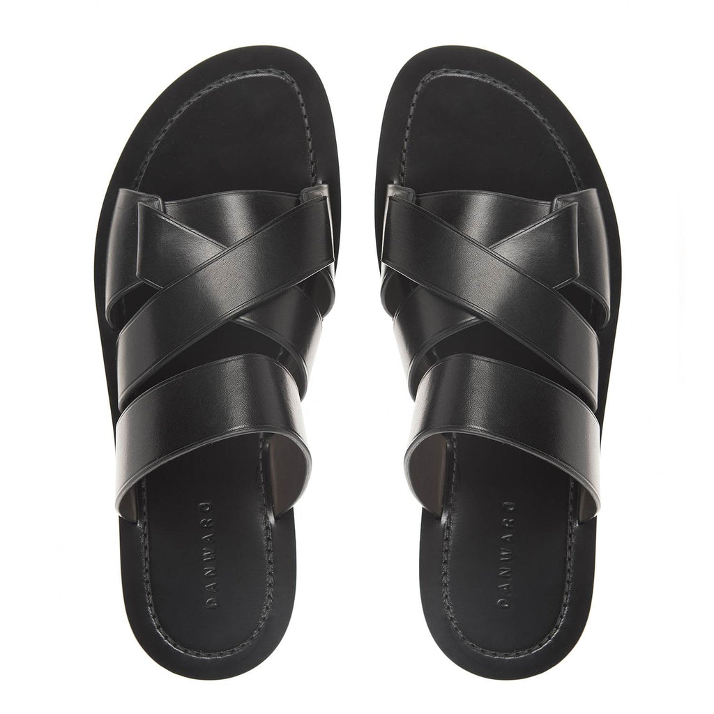CRISSCROSS MULTI-STRAPPED LEATHER SANDAL