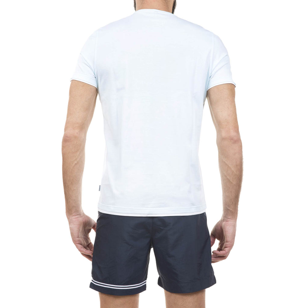 COTTON V-NECK T-SHIRT WITH CONTRAST INSERT DETAIL
