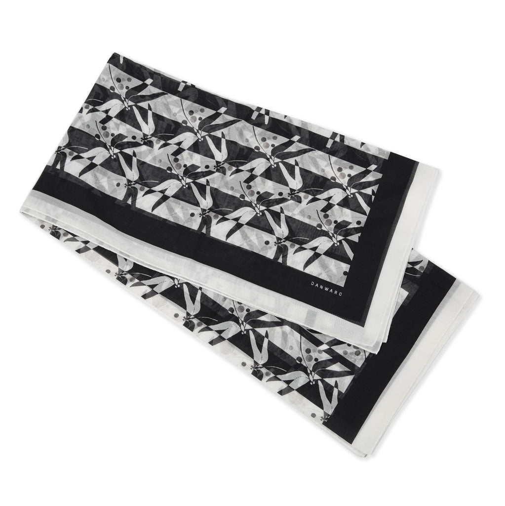 COTTON SILK PAREO WITH JAPANESE DRAGONFLY PRINT