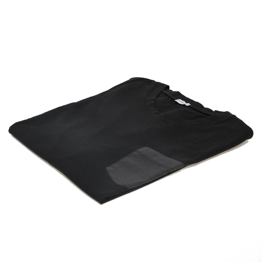 COTTON JERSEY-POPELINE GARMENT DYED LONG SLEEVE CREW NECK T-SHIRT