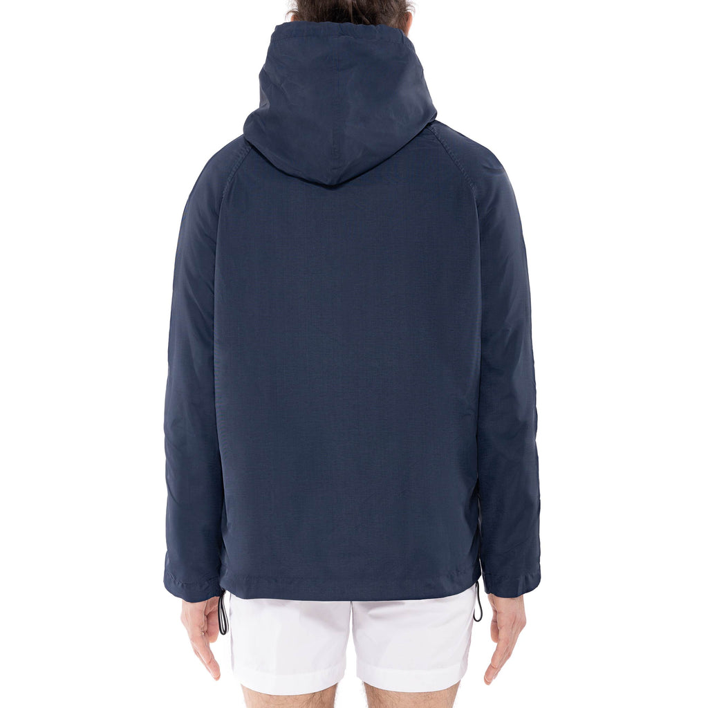 NYLON AND MESH ZIPPERED WINDBREAKER WITH HOOD