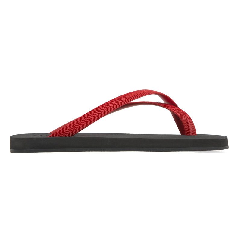 BICOLORED CROSS TOE FLIP-FLOP, BLACK WITH RED