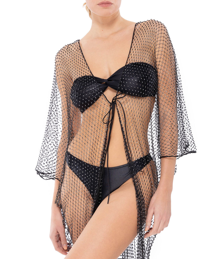 HANDMADE CRYSTAL KIMONO COVERUP