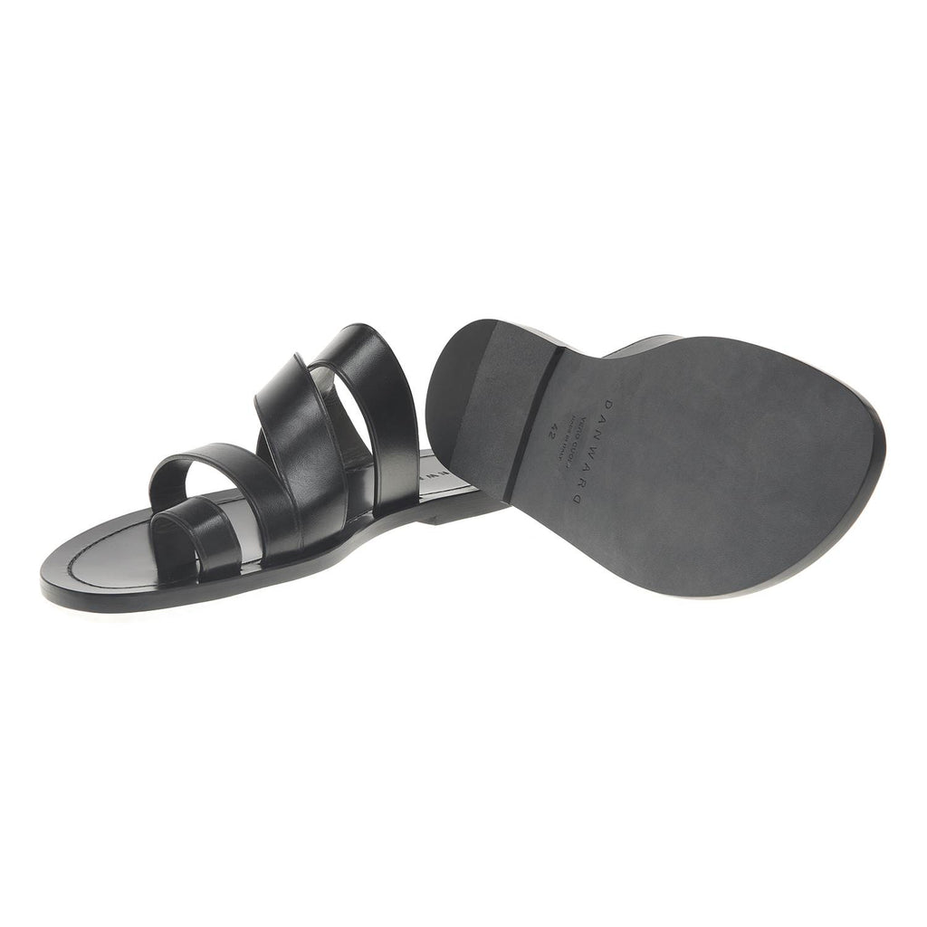 MULTI STRAP LEATHER SLIDE