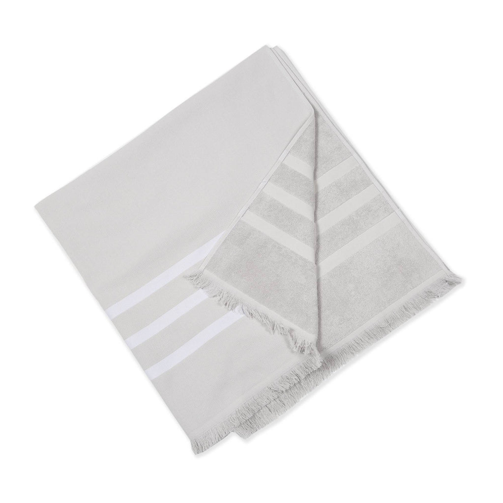 FRINGED JACQUARD COTTON TERRY DOUBLE SIDED BEACH TOWEL