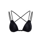 BLACK IDRA TRIANGLE BIKINI TOP WITH CRYSTALS