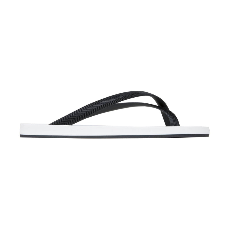 BICOLORED CROSS TOE FLIP-FLOP, WHITE WITH BLACK