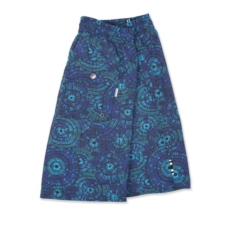 NAVY PRINT ELASTICATED MID-LENGTH SWIM SHORT
