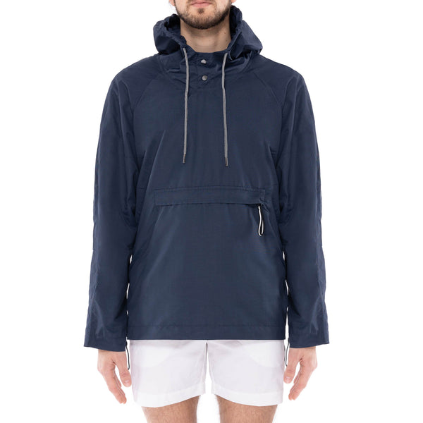 NYLON AND MESH ZIPPERED WINDBREAKER WITH HOOD - DanWard